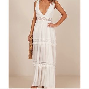 White maxi dress